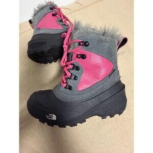 The North Face Boots Girls Size 1 Pink Waterproof Faux Fur Winter NF0A2T5V